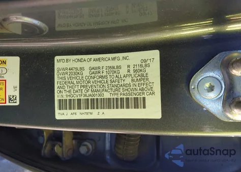 2018 Honda Accord Sport from USA, damaged, VIN 1HGCV1F36JA001303